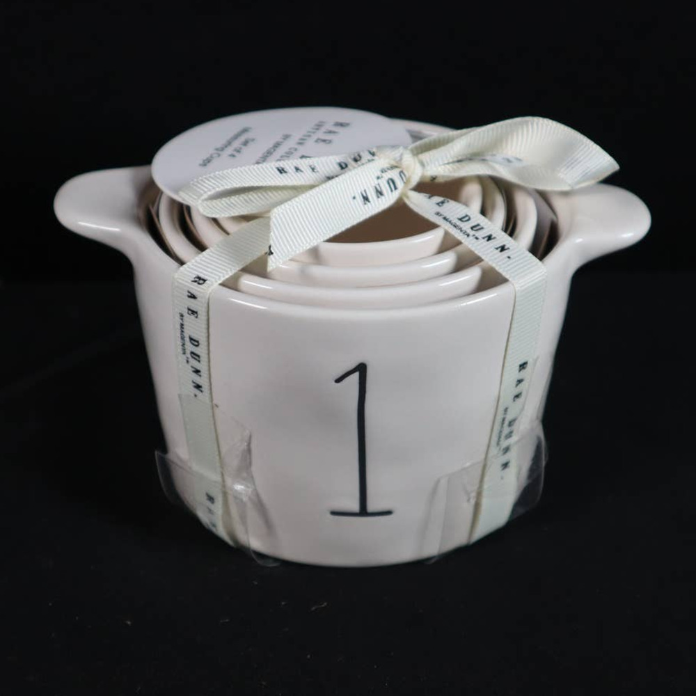 Rae Dunn Artisan White Farmhouse Bucket Ceramic Measuring Cups 2023 NEW